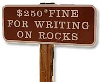 Don't write on the rocks.
