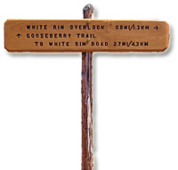 Trail sign at Gooseberry Point.